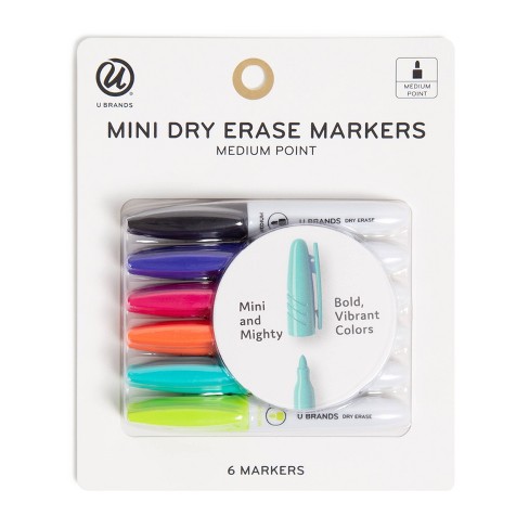 U Brands 6ct Mini Dry Erase Markers Fashion Colors - image 1 of 4