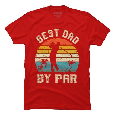 Men's Design By Humans Best Dad By Par Tropical Golf By T-Shirt