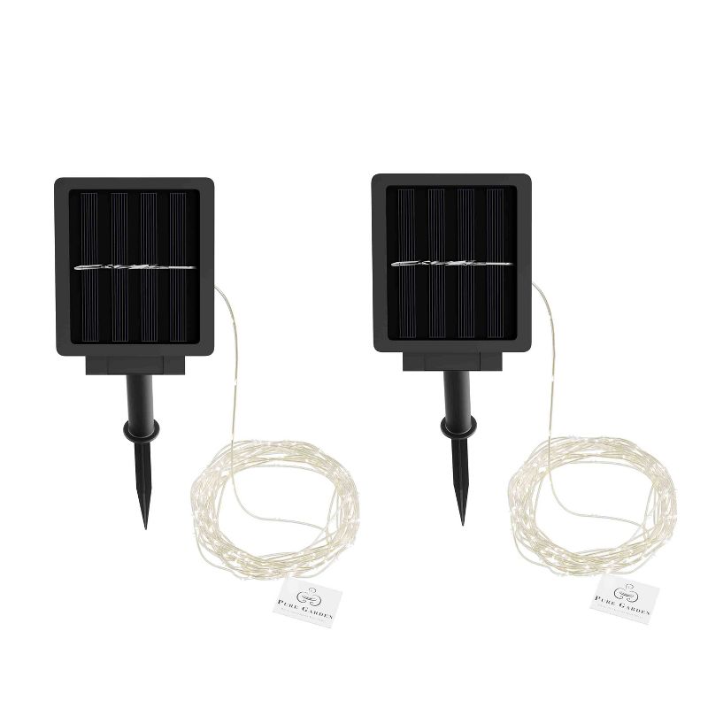 Nature Spring Solar-Powered Outdoor LED String Lights With 8 Modes - Warm White, 2-Pack, 4 of 8