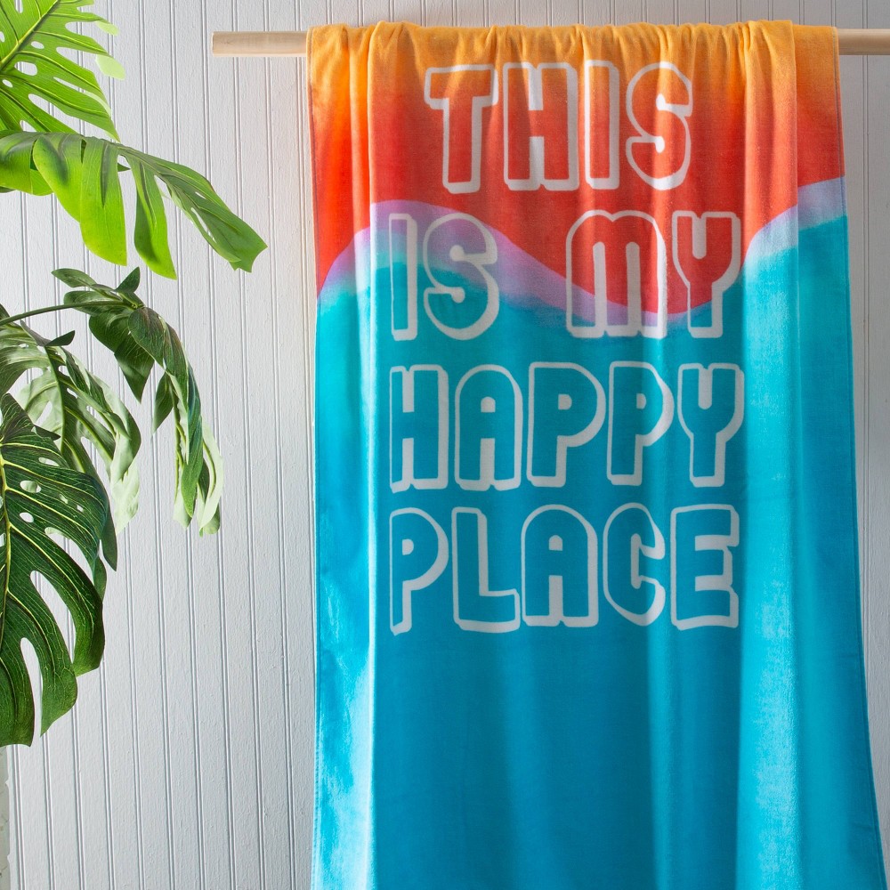 Moda at Home 'This is My Happy Place' Velour Beach Towel