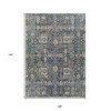 Green Navy Blue And Ivory Oriental Washable Indoor Outdoor Area Rug - 3 of 4