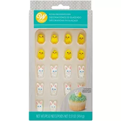 Wilton Easter Chicks and Bunnies Icing Decorations - 20ct