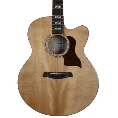 Sawtooth Solid Spruce Top Jumbo Cutaway 6 String Acoustic Electric Guitar with Flame Maple Back and Sides