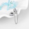 Double Heart Charm for Women Sterling Silver Chain CZ European Bead for Bracelet Ginger Lyne Collection - 3 of 4