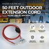 Master Electrician 50 Feet Outdoor Extension Cord with Power Indicator, Fan Tap and Inline Circuit Breaker for Tools and Home Improvement, Red - 2 of 4