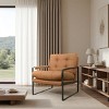 Art Leon Genuine Leather Accent Chair with Tufted Seat and Back - 3 of 3