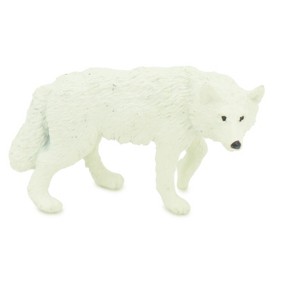 Collectible Wildlife Gifts | Arctic Wolf,  Rubber Animal, Hand Painted, Realistic Figure,  Wolf, Toy,   Gift,      2 1/8 Inches.     F3527 B138 - 1 of 4
