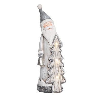 Transpac Resin 21 in. Multicolored Christmas Light Up Santa Decor