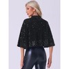 Allegra K Women's Velevet Cape Bridal Cover Up Evening Shawl Wraps Sequin Bolero Shrug - 3 of 4