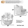40" Oversized Corduroy Swivel Barrel Chair with 360° Base and 4 Pillows for Living Room or Bedroom-Cuddlewood - 4 of 4
