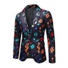 Cloudstyle Mens 2 Piece Print Suit Floral Party Dress Jacket Slim 2 Button Blazer Pants - 2 of 4
