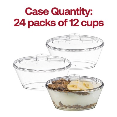 Clear Oval Plastic Mini Cup with Lid and Spoon Set