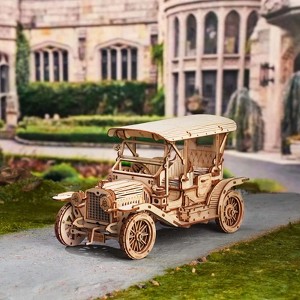 ROBOTIME 3D Wooden Puzzle Vintage Car 1:15 Scale Exquisite Wood Craft Kit Gift for Adults Desk Toys Gift for Boys/Girls, 7.5"*3.6"*4.5" - 1 of 4