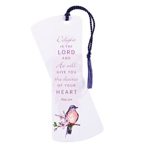 Dicksons Delight in The Lord - Psalm 37:4, Multicolor 6 x 1.5 Inch Laminated Cardstock Tassel Bookmark; Pack of 12 - 1 of 2