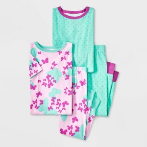 Toddler Girls' 4pc Ribbed Pajama Set - Cat & Jack™ - 1 of 4