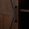 74"H Wood Tall Farmhouse Rustic Barn Door Storage Cabinet with Adjustable Shelves and Open & Hidden Storage for Kitchen - 4 of 4