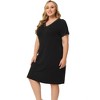 Agnes Orinda Women's Plus Size Solid Comfort Short Sleeves Family Nightgown - image 3 of 4