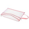 Unique Bargains Nylon Document Zip Pouch with Handle Mesh Clear Files Bag for Office Business Pink