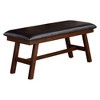 Royal Hampton Wood Bench With Faux Leather Upholstery Large Brown - 2 of 4