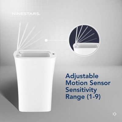 White Plastic Touchless Motion Sensor Trash Can 2.6 Gallon