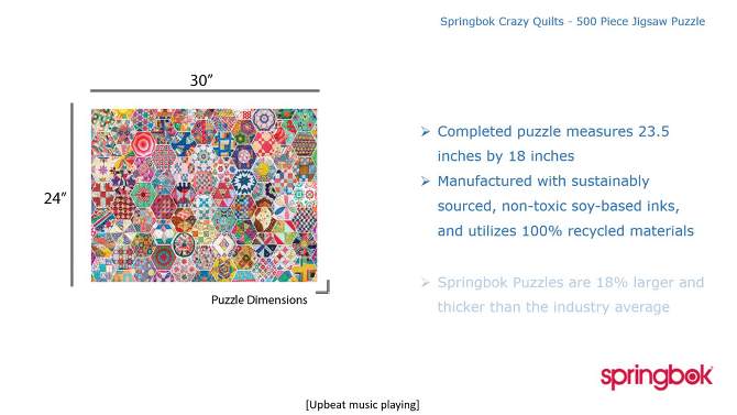 Springbok Spring and Summer: Crazy Quilts Puzzle 500pc, 2 of 6, play video