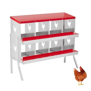 Chicken Nesting Box, Steel Roll Out Egg Collection with Vented Design, Rustproof Laying Box - 1 of 4