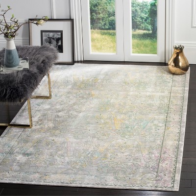 Mystique Grey and Multicolor Synthetic 4' x 6' Area Rug