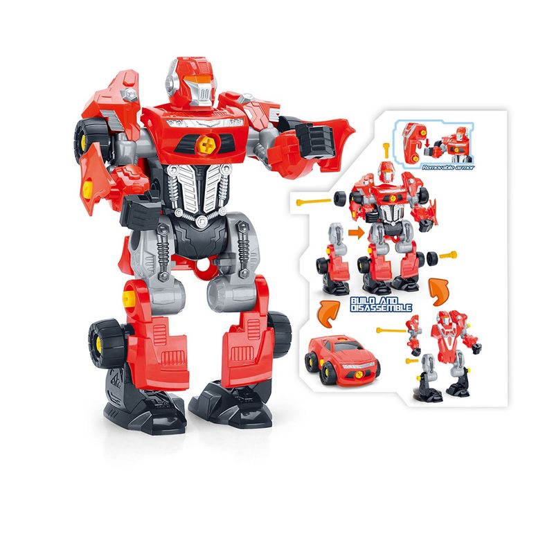 Insten 3 in 1 Take Apart Toy Robot & Truck Playset, Engineering Stem Project Kit for Kids, Red, 1 of 4