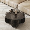 Costway 35" Round Coffee Table Modern Accent Table with Tempered Glass Top for Living Room - 2 of 4