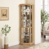 GlasFlength,Decorative Storage Cabinets, Corner Display Case, Multiple Shelves for Collectibles, Elegant Home Addition, Beige, 16.46"*16.46"*69.84" - 2 of 4