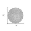 Silver And Gray Abstract Washable Indoor Outdoor Area Rug - 3 of 4
