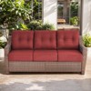 Belord 6" Thick Cushion Outdoor Sofa Patio Couch, Patio Furniture 74.8" Wide Sofa with Brown Round Wicker Comfort High Back Patio Couch for Porch - 3 of 4