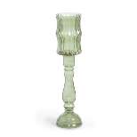 Park Hill Collection Maybelle Green Glass Candle Holder Tall
