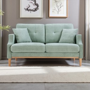 2-Seater Waterproof Polyester Loveseat with USB Port & Foam Cushion - 1 of 4