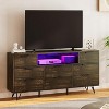 Dresser TV Stand, 8 Drawer Dresser with Power Outlet & LED Light, Modern Wood Chest of Drawers for Bedroom, Living Room, Closet - 2 of 4
