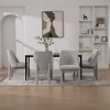 Racxily Set of 4 Minimalist Dining Chairs, Chenille Upholstered with Rubberwood Legs & High Curved Back - 4 of 4