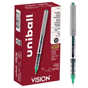 uniball Vision Rollerball Pens, Green Pens 0.7mm Fine Point Medium Ink - Pack of 12 - 1 of 4