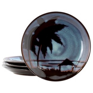 Gibson Elite Sunset 4 Piece 8 Inch Round Stoneware Dessert Plate Set in Blue - 1 of 4