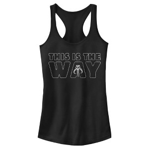 Juniors Womens Star Wars: The Mandalorian This Is the Way Skull Racerback Tank Top - 1 of 4