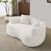 Ridstar Curved Velvet Fabric Two-Seater Sofa for Small Spaces & Apartments-White - 2 of 4