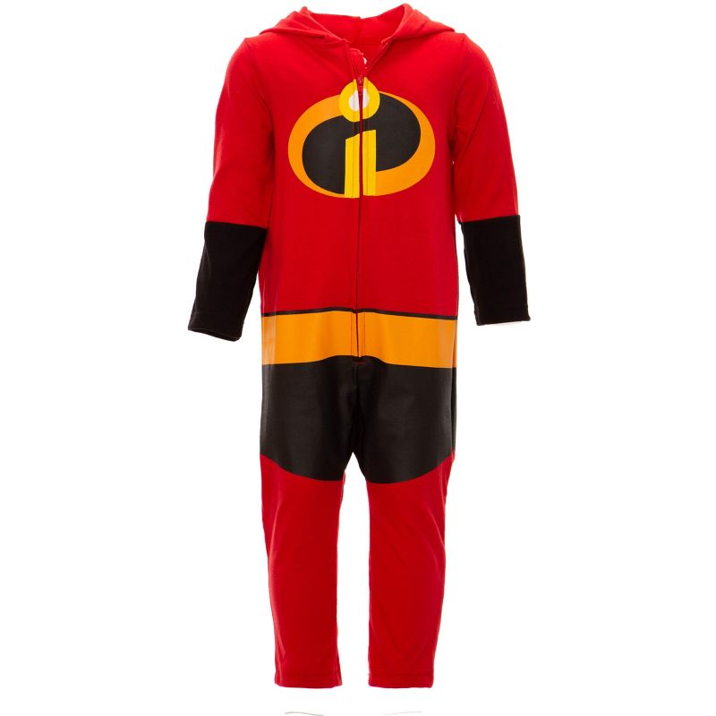 Disney Incredibles Mr. Incredible Zip Up Cosplay Coverall Newborn to Toddler , 1 of 8