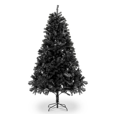 GlasFlength Artificial Trees Premium PVC Full Christmas Tree with Iron Stand Fashion Design for Holiday Decor, Black, 45"*45"*94.49"