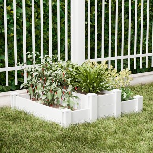 Lirago 48" x 37" x 13" White PVC Modular Garden Fence Panel-Durable Easy to Install Soil Improvement Solution - 1 of 4