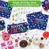 DYLIVeS Colorful Dots Birthday Party Plates and Napkins Set,Rainbow Polka Dots Birthday Party Decorations Disposable Tableware Set Rainbow Dots - 4 of 4