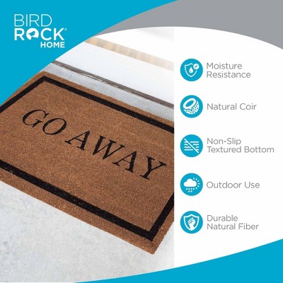 Go Away Black and Natural Coir Outdoor Door Mat