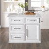 Crosley Cutler Faux Marble Top Kitchen Island White/White Marble: Traditional Style Cart with Adjustable Shelves, Storage - 3 of 4