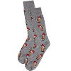 Memoi Men's Festive Santa Hat Beer Mug Novelty Crew Socks Med Gray Heather 10-13 - 3 of 4
