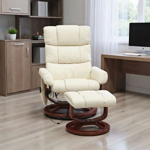 Resenkos Swivel Recliner with Ottoman, Massage Recliner Chair with Remote, Faux Leather, - 1 of 4