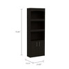 TOAOTBNBO 3 Tier Modern Bookshelves, Tall Floor Standing Bookcase with Double Doors Living Room Narrow Display Shelves, Black - 3 of 4