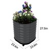 Self-Watering Wheeled Metal Garden Bed–Mobile Raised Planter Box With Water Reservoir,Galvanized Steel Indoor for Veggies&Decor - 3 of 4